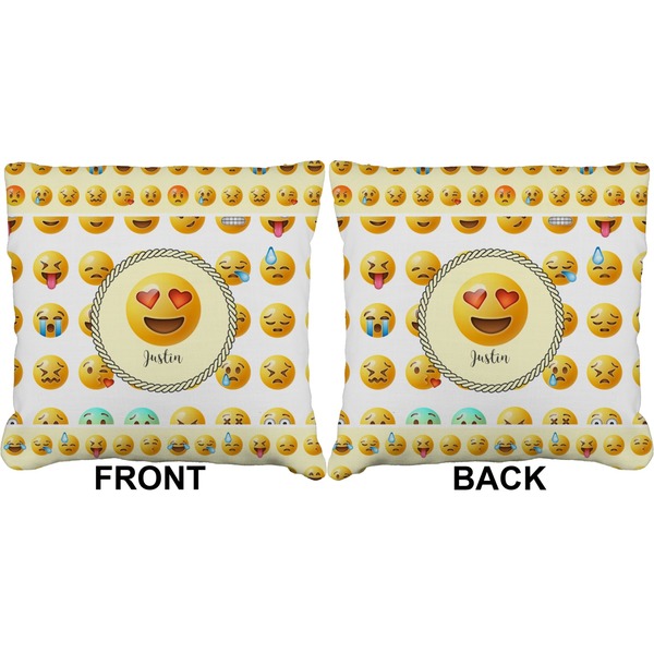 Emojis Burlap Pillow Approval