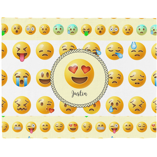 Custom Emojis Woven Fabric Placemat - Twill w/ Name or Text