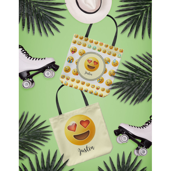 Emojis Canvas Tote Lifestyle Front and Back