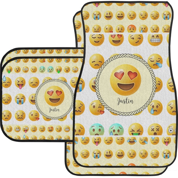 Custom Emojis Car Floor Mats Set - 2 Front & 2 Back (Personalized)