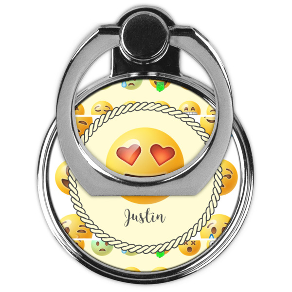 Emojis Cell Phone Ring Stand & Holder - Front (Collapsed)