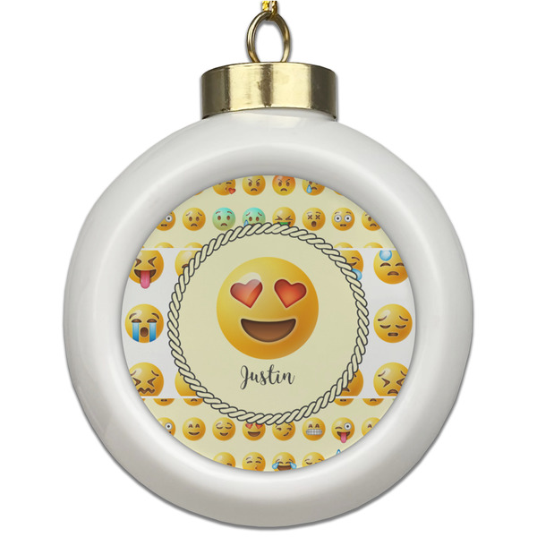 Custom Emojis Ceramic Ball Ornament (Personalized)