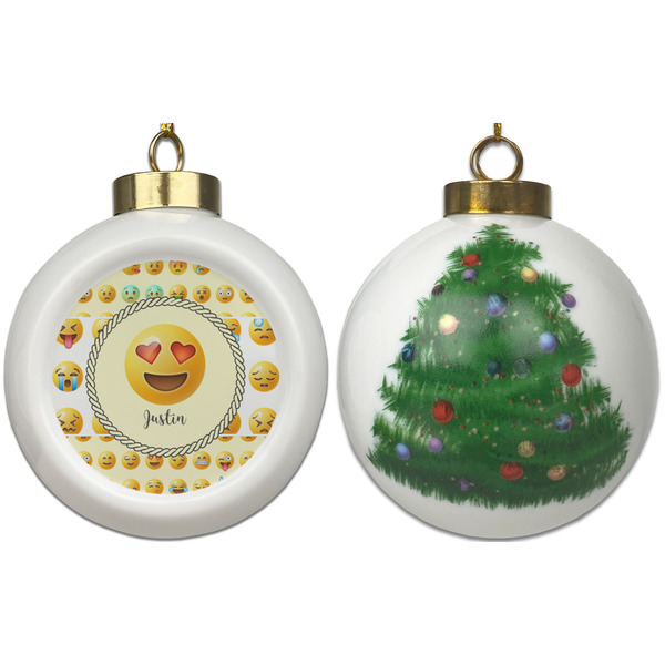 Emojis Ceramic Christmas Ornament - X-Mas Tree (APPROVAL)