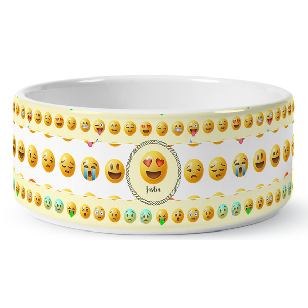 Emojis Ceramic Dog Bowl - Medium - Front