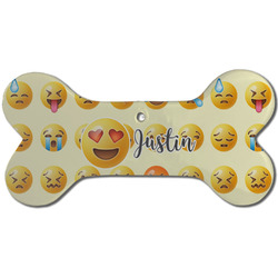 Emojis Ceramic Dog Ornament - Front w/ Name or Text