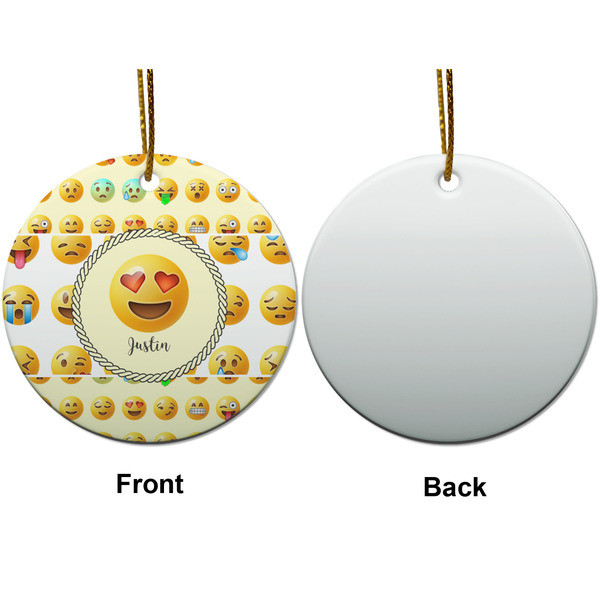Emojis Ceramic Flat Ornament - Circle Front & Back (APPROVAL)