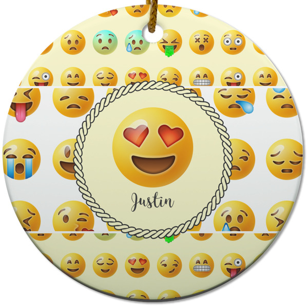 Emojis Ceramic Flat Ornament - Circle (Front)