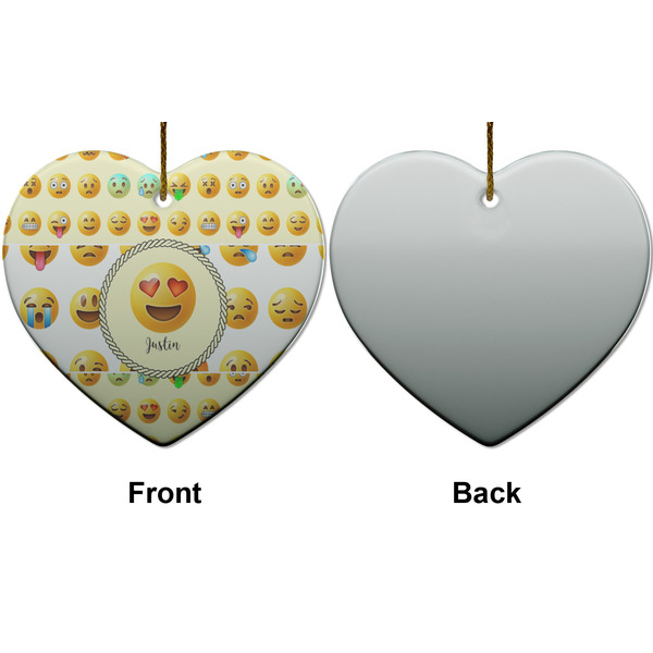 Emojis Ceramic Flat Ornament - Heart Front & Back (APPROVAL)