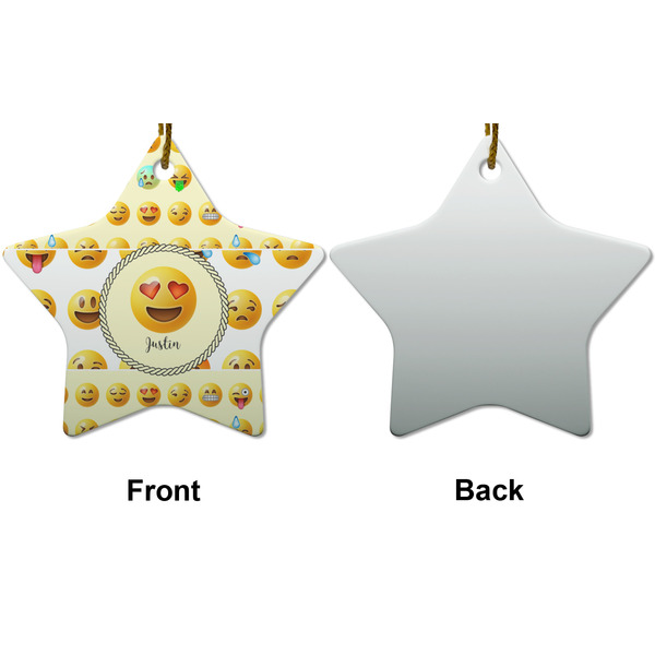 Emojis Ceramic Flat Ornament - Star Front & Back (APPROVAL)