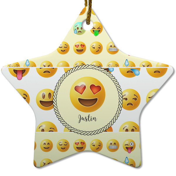 Emojis Ceramic Flat Ornament - Star (Front)