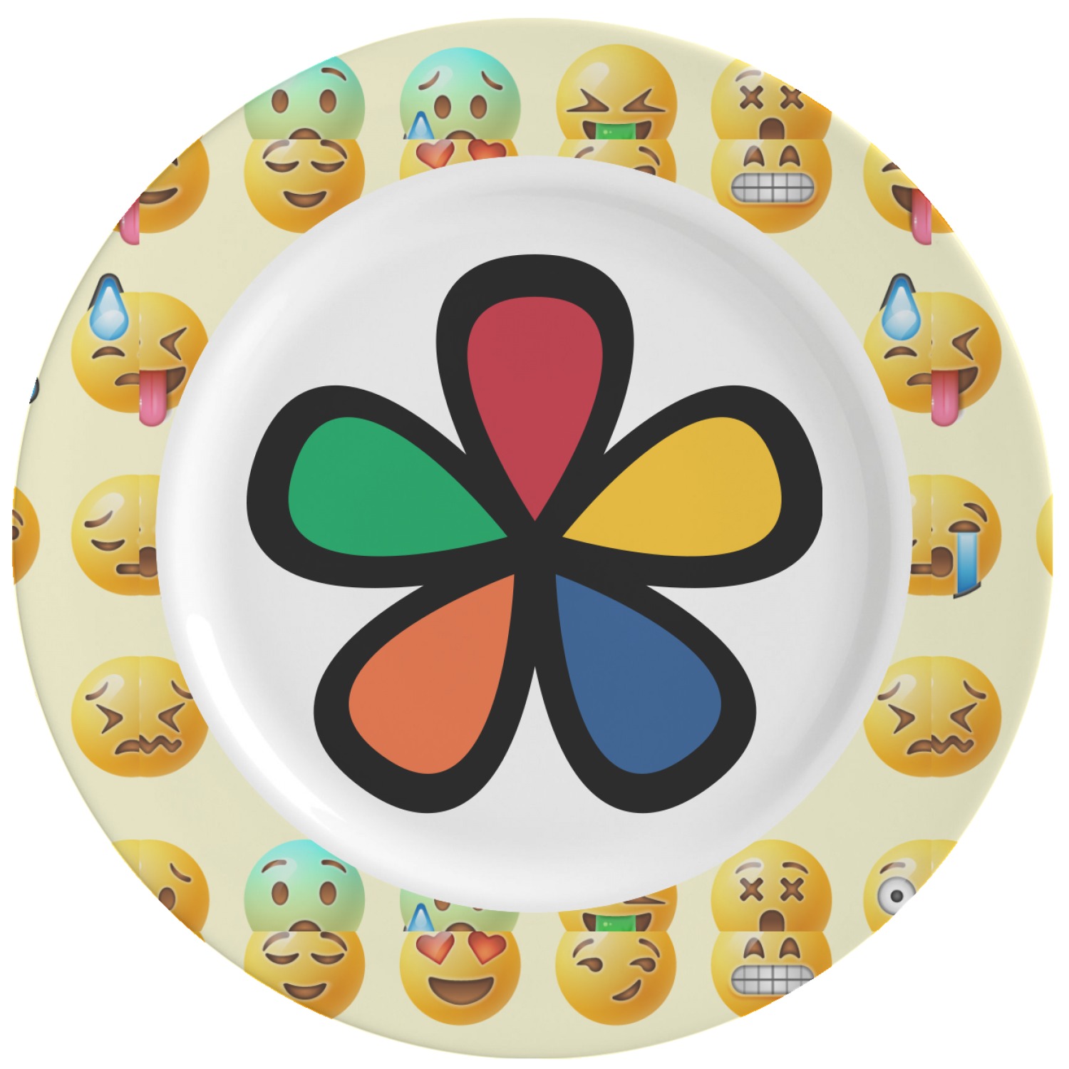 Emojis Ceramic Dinner Plates (Set of 4) (Personalized) YouCustomizeIt
