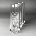 Emojis Champagne Flute - Stemless Engraved - Set of 4 (Personalized)