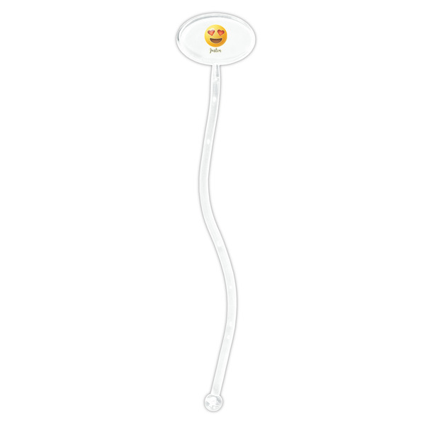 Emojis Clear Plastic 7" Stir Stick - Oval - Single Stick