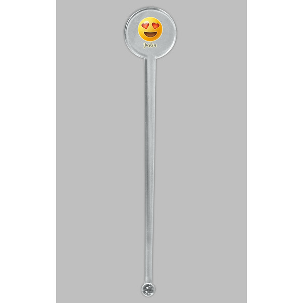 Emojis Clear Plastic 7" Stir Stick - Round - Single Stick