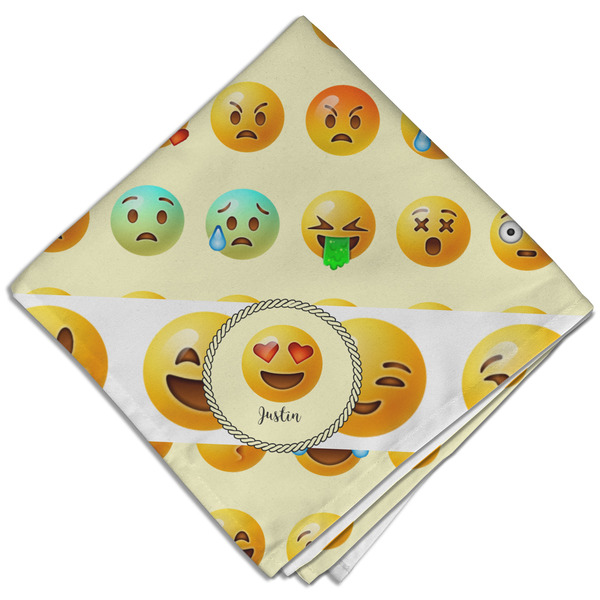 Custom Emojis Cloth Dinner Napkin - Single w/ Name or Text