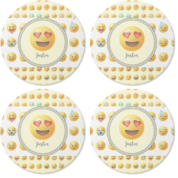 Emojis Coaster Round Rubber Back - Apvl