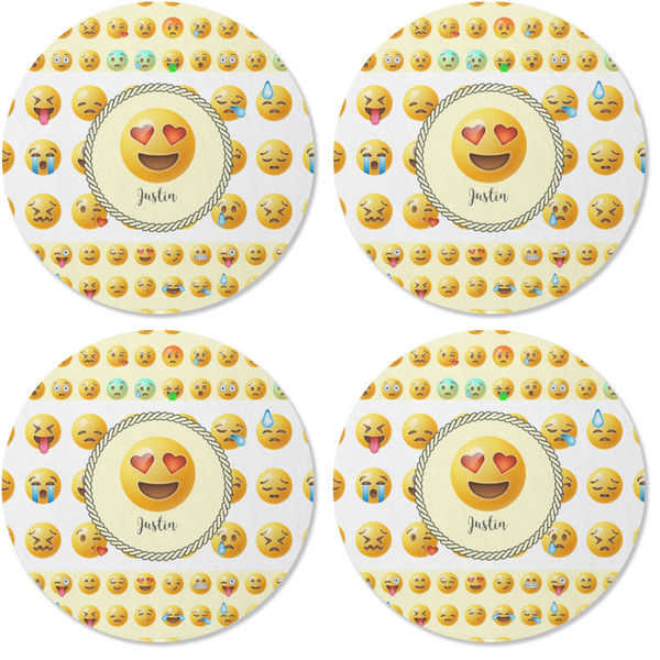 Emojis Coaster Round Rubber Back - Apvl