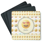 Emojis Square Rubber Backed Coasters - Set of 4 (Personalized)
