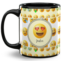 Emojis 11 Oz Coffee Mug - Black (Personalized)