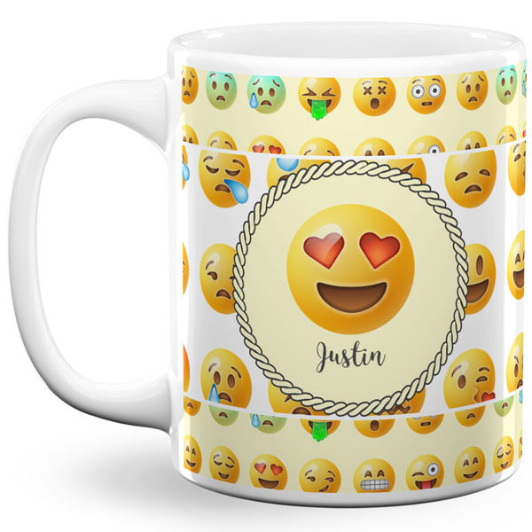 Custom Emojis 11 Oz Coffee Mug - White (Personalized)