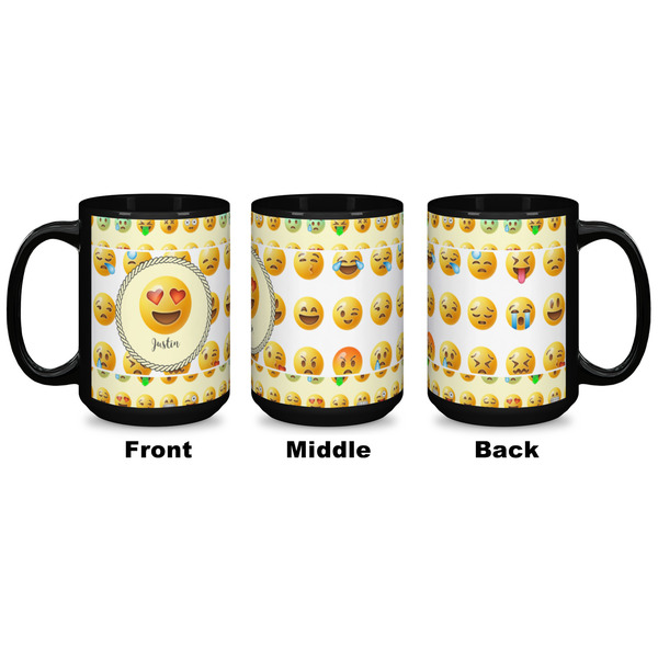 Emojis Coffee Mug - 15 oz - Black APPROVAL