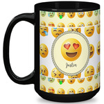 Emojis 15 Oz Coffee Mug - Black (Personalized)