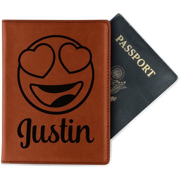 Custom Emojis Passport Holder - Faux Leather - Double Sided (Personalized)