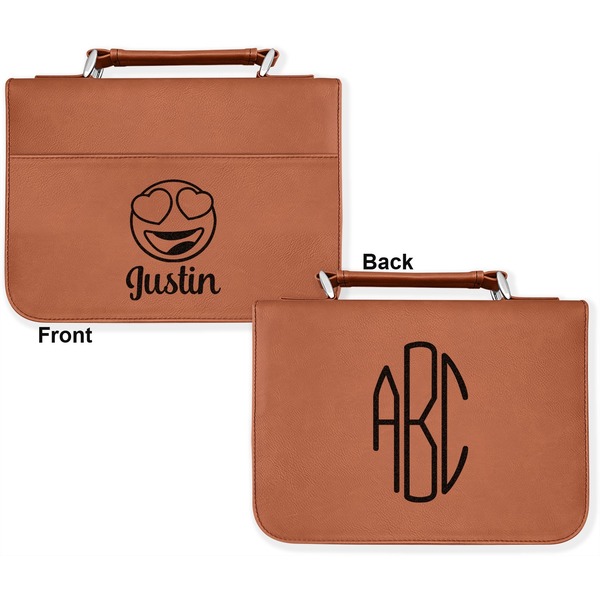 Emojis Cognac Leatherette Bible Covers - Large Double Sided Apvl
