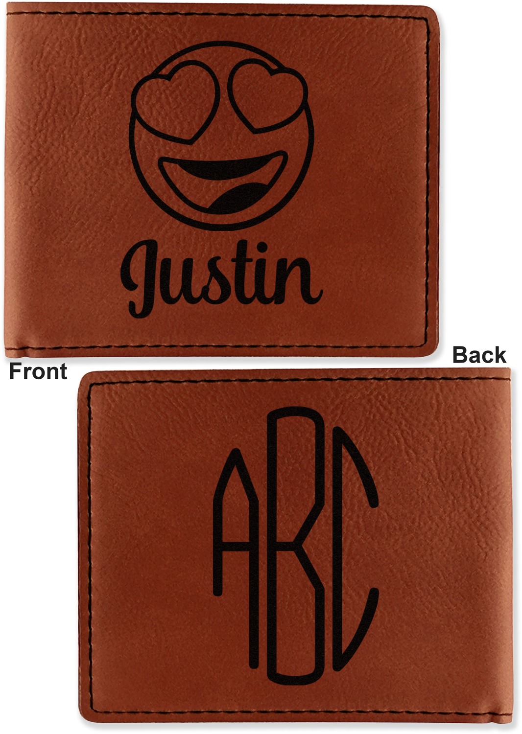 Emojis Leatherette Bifold Wallet (Personalized) YouCustomizeIt