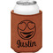 Emojis Cognac Leatherette Can Sleeve - Single Front