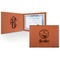 Emojis Cognac Leatherette Diploma / Certificate Holders - Front and Inside - Main