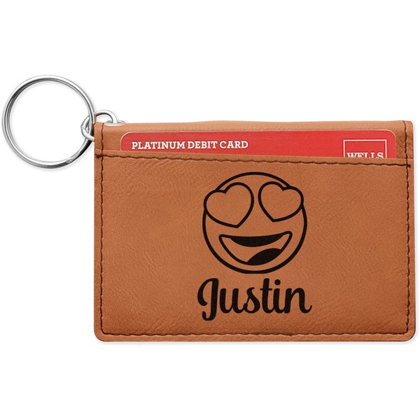 Custom Emojis Leatherette Keychain ID Holder (Personalized)