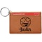 Emojis Cognac Leatherette Keychain ID Holders - Front Credit Card