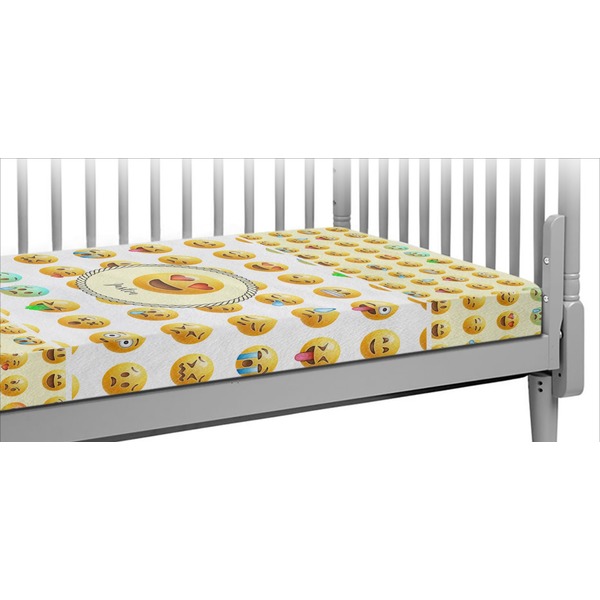 Custom Emojis Crib Fitted Sheet (Personalized)