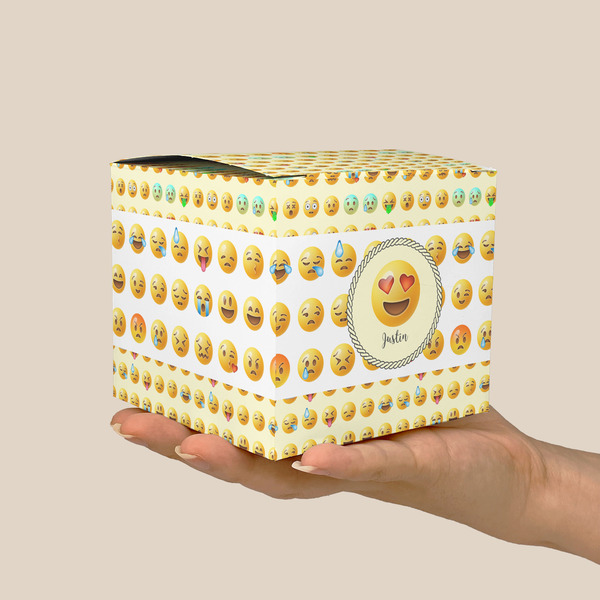 Emojis Cube Favor Gift Box - On Hand - Scale View