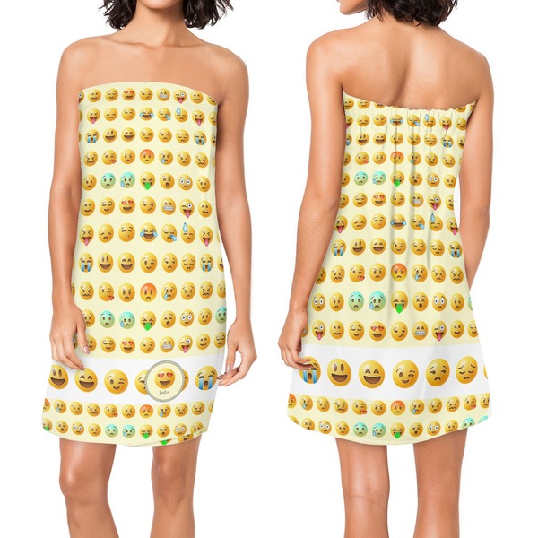 Emojis Custom Bath Wrap - Front & Back View