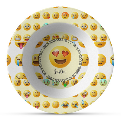 Emojis Plastic Bowl - Microwave Safe - Composite Polymer (Personalized)