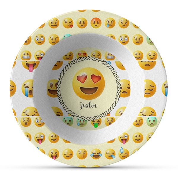 Custom Emojis Plastic Bowl - Microwave Safe - Composite Polymer (Personalized)