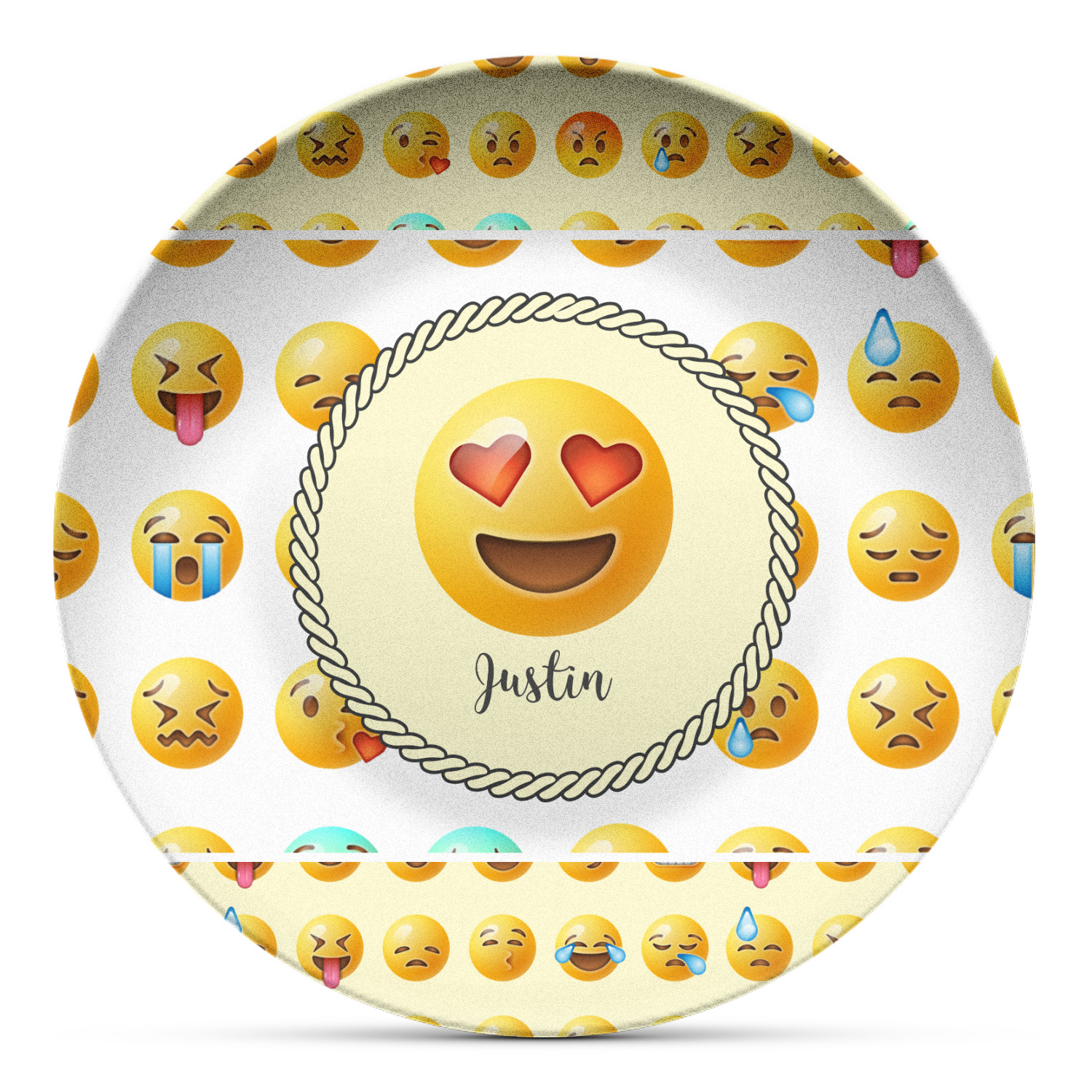 Emojis Microwave Safe Plastic Plate Composite Polymer (Personalized