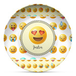 Emojis Microwave Safe Plastic Plate - Composite Polymer (Personalized)