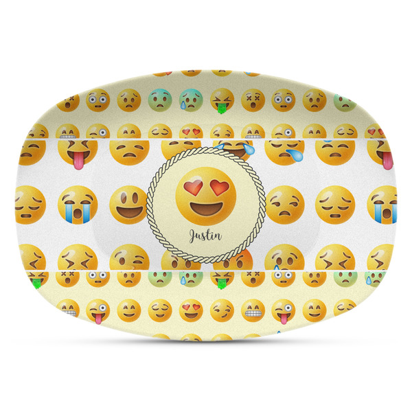 Custom Emojis Plastic Platter - Microwave & Oven Safe Composite Polymer (Personalized)