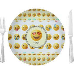 Emojis 10" Glass Lunch / Dinner Plates - Single or Set (Personalized)