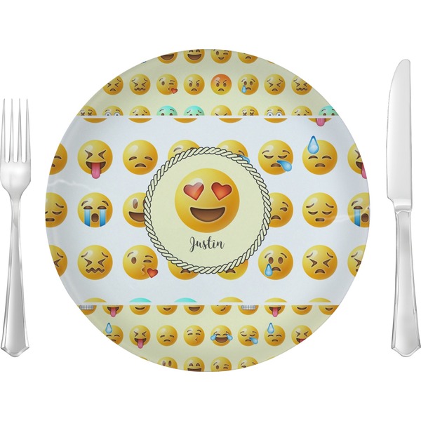 Custom Emojis 10" Glass Lunch / Dinner Plates - Single or Set (Personalized)