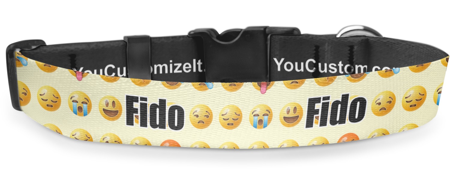 Custom Emojis Deluxe Dog Collar (Personalized) YouCustomizeIt