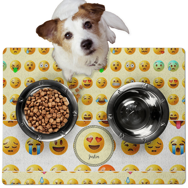 Custom Emojis Dog Food Mat - Medium w/ Name or Text