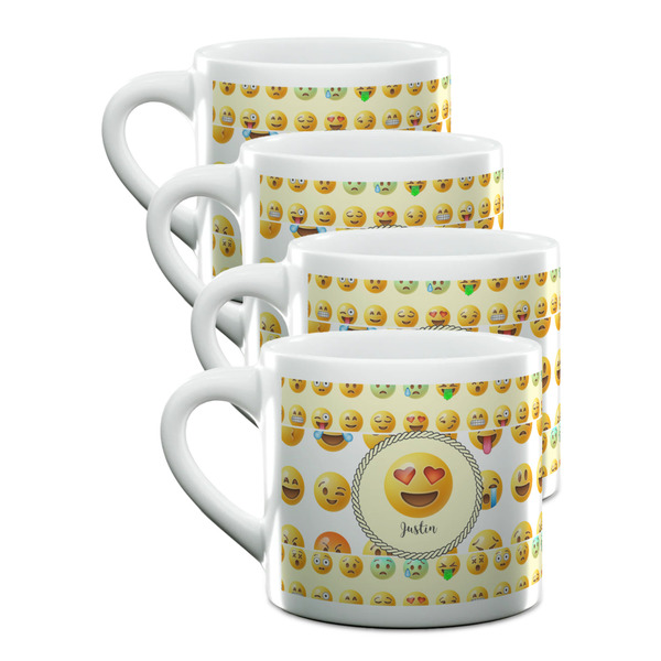 Custom Emojis Double Shot Espresso Cups - Set of 4 (Personalized)