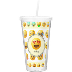 Emojis Double Wall Tumbler with Straw (Personalized)
