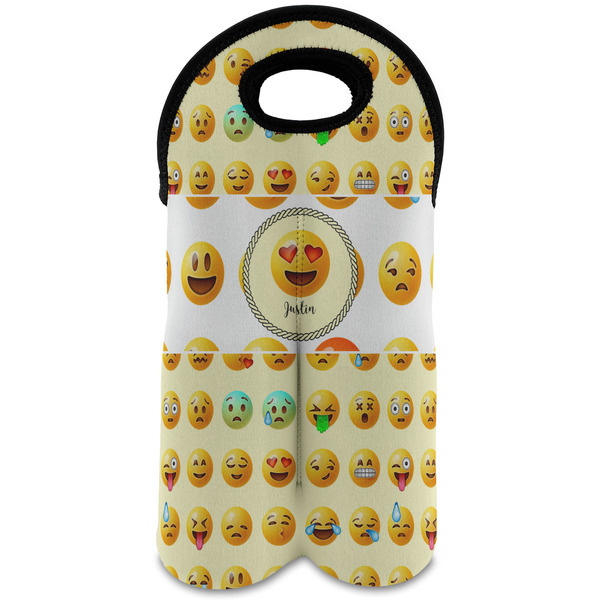 Custom Emojis Wine Tote Bag (2 Bottles) (Personalized)