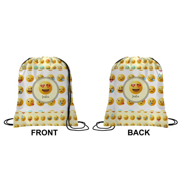 Emojis Drawstring Backpack Front & Back Medium