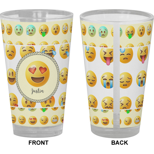 Emojis Pint Glass - Full Color - Front & Back Views